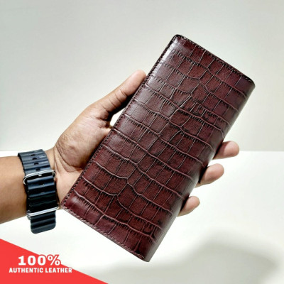 Men's Fashionable Imported  Semi Long original leather Wallet-SJ484